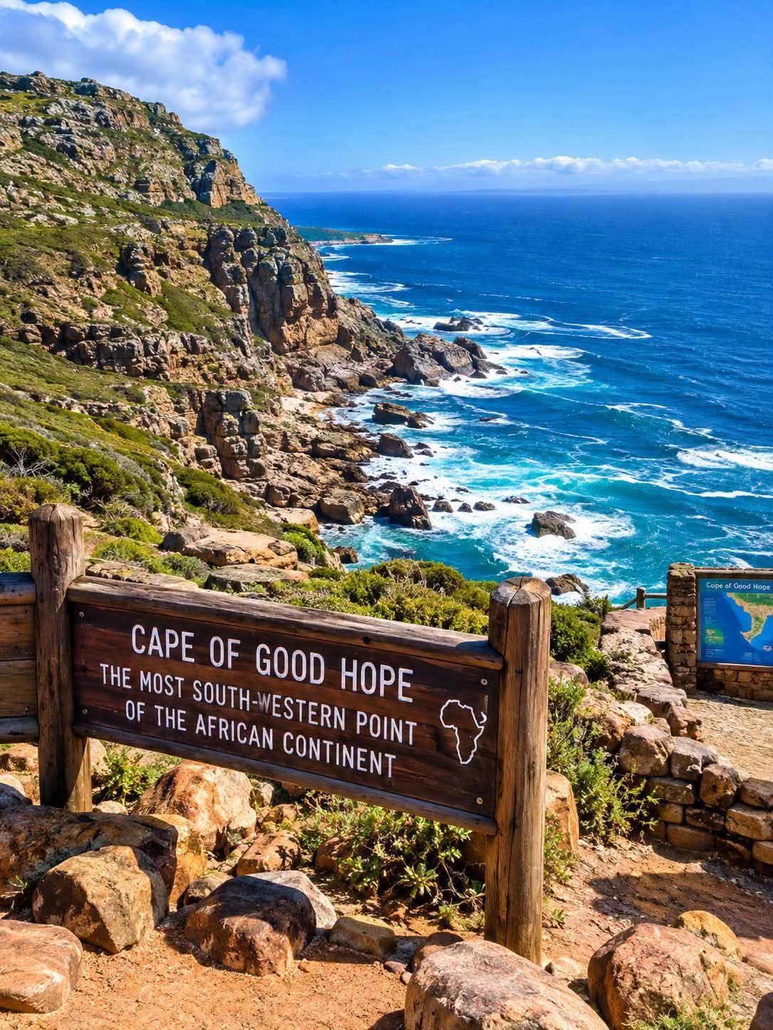 Cape of Good Hope sign, the most south-western point of Africa