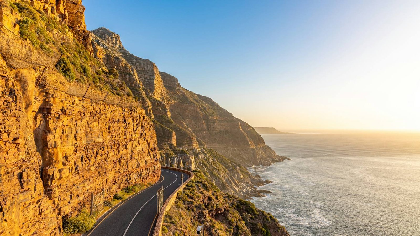 Chapman's Peak Drive curving along the cliffs above the Atlantic