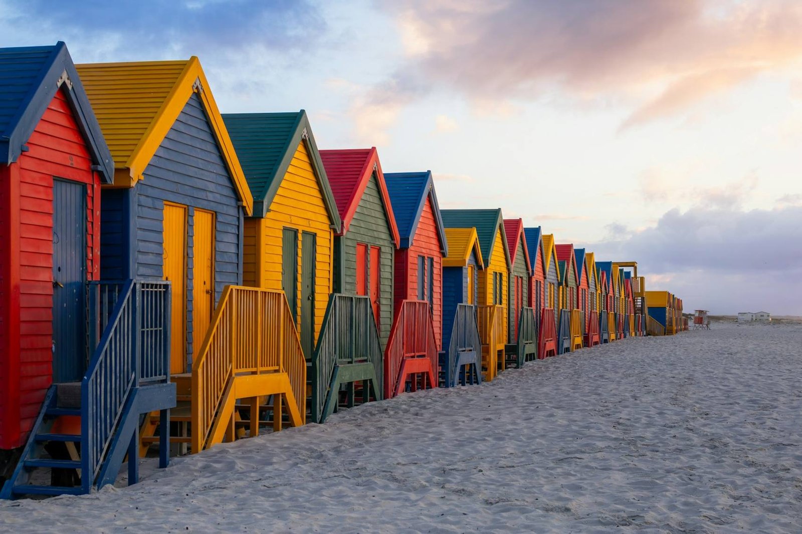Colourful beach huts on Muizenberg beach